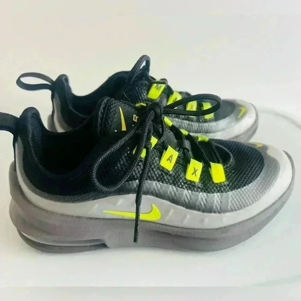 NIKE AIR MAX AXIS GS BLACK / GREEN GREY  KIDS RUNNING SHOES NEW